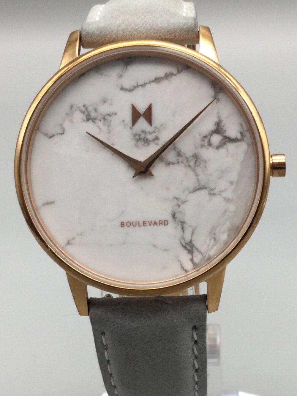 MVMT Boulevard Beverly Marble Womens Watch 38mm Rose Gold Tone New Battery